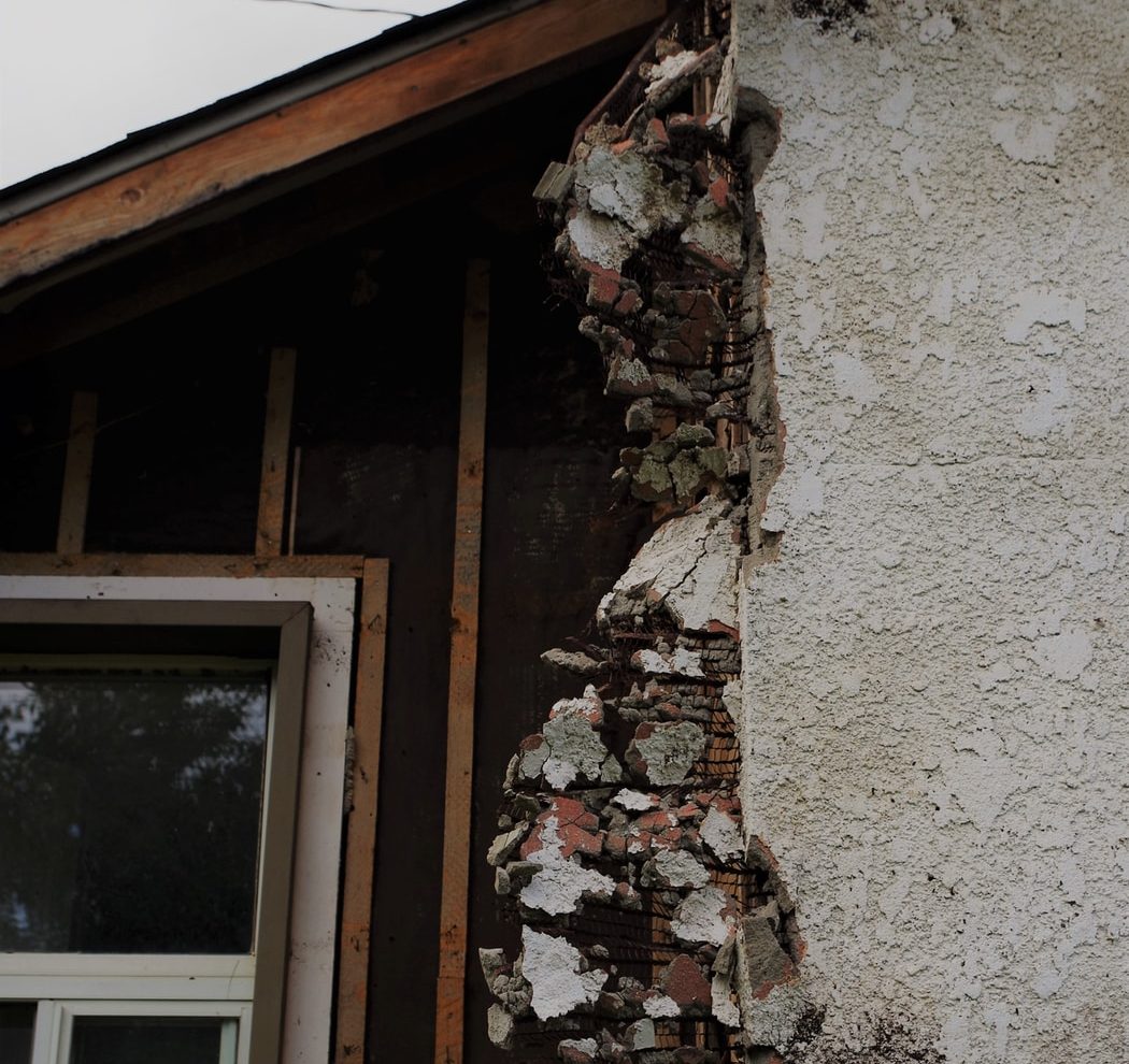 glass window with brown frames
